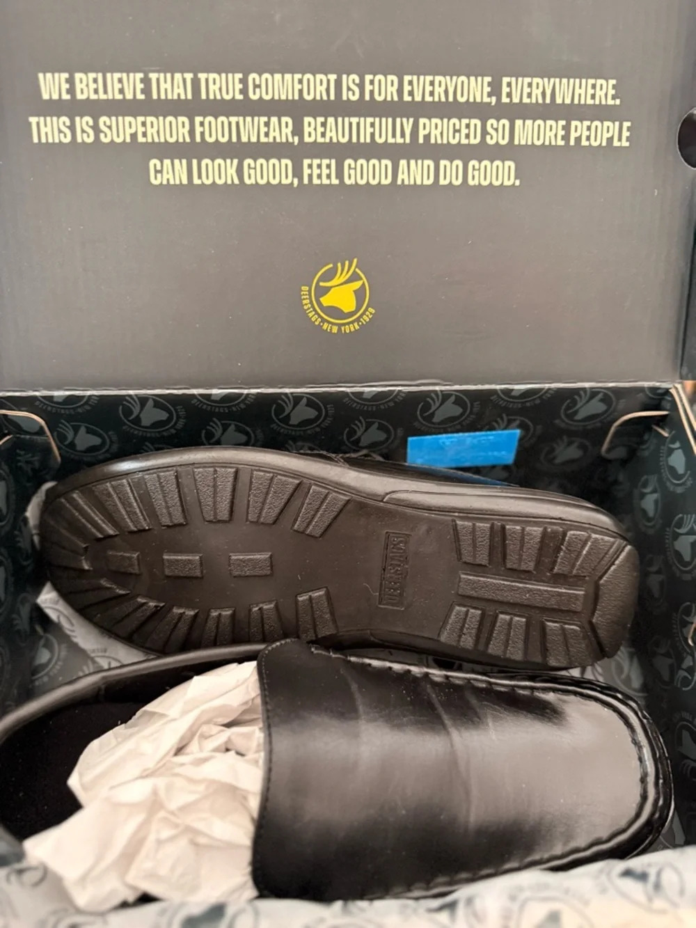 Deer Stags Black Kids Moccasin Slip-On Shoes